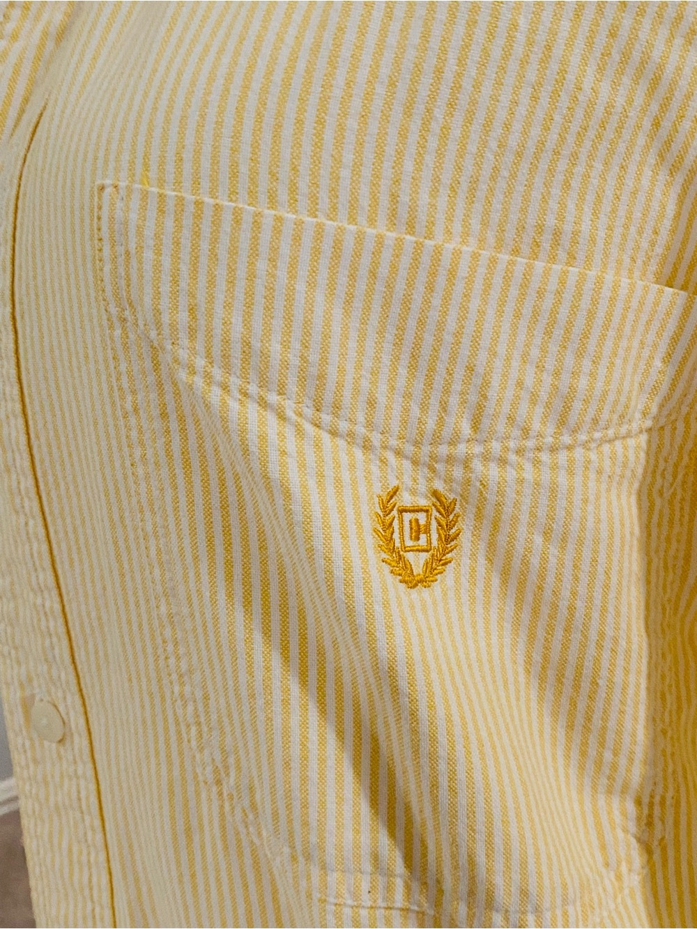REWORKED by me- Chaps Ralph Lauren Long sleeve button down with ruffled collar - Picture 3 of 4